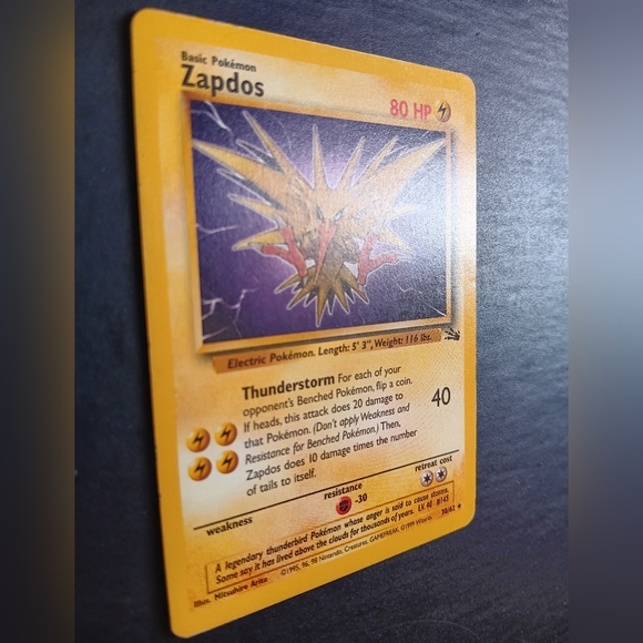 Zapdos Pokemon Card - Fossil - 30/62 Rare Non-Holo - Picture 3 of 10